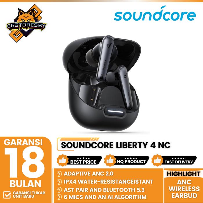 Gambar TWS Anker Soundcore Liberty 4 NC - A3947 - BLACK dari GGSTORESBY undefined Tokopedia