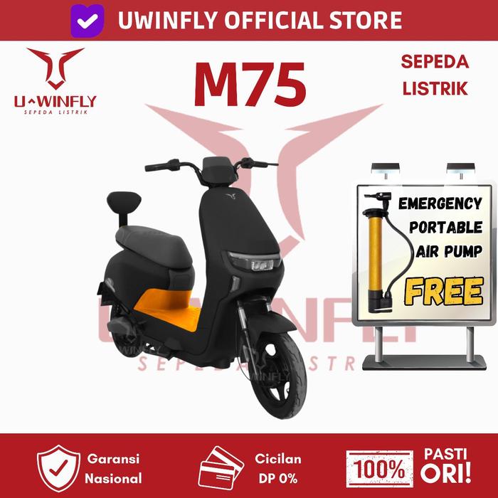 Gambar Sepeda Listrik Uwinfly M75 Garansi Resmi - Hitam dari U-Winfly Indonesia undefined Tokopedia