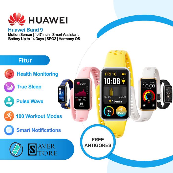 Gambar Smartwatch Huawei band 9 spo2 bluetooth health band smart health assisstance jam tangan pintar garansi resmi - Hitam, Band Saja dari SAVER STORE undefined Tokopedia