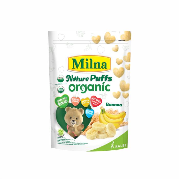 Gambar Milna Nature Puffs Organic Snack Organik untuk Bayi 15 gram - BANANA dari laris kartasura undefined Tokopedia