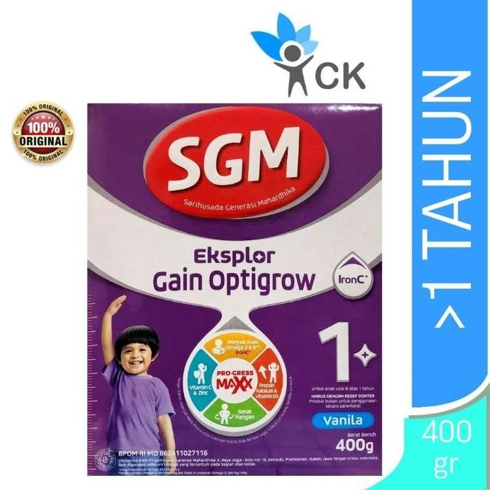 Gambar PALING POPULAR SGM EKSPLOR GAIN OPTIGROW VANILLA SUSU BUBUK 400 GR - - kotak mulus dari Deminovia Collect undefined Tokopedia