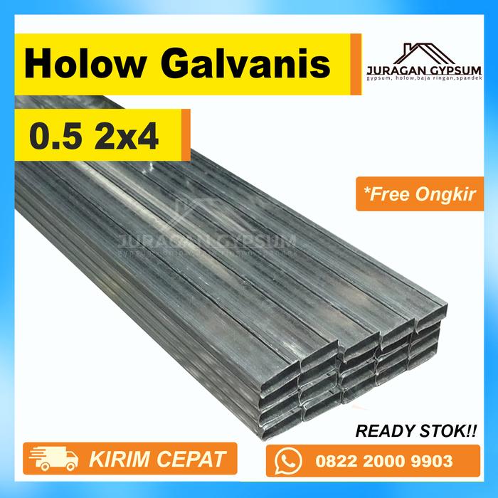 Gambar holow galvanis 0.5 4x4 / hollow 0.5mm / holo 0.5mm 4 x 4 / Besi - 2x4 0.5 dari Juragan Gypsum undefined Tokopedia