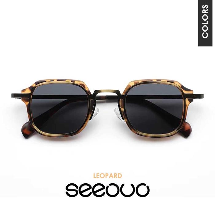 Gambar Seeouo Kacamata Sunglasses Anti UV Lensa Hitam Sun Protection Bentuk Kotak Vintage Style Unisex 1017 - LEOPARD dari Seeouo undefined Tokopedia