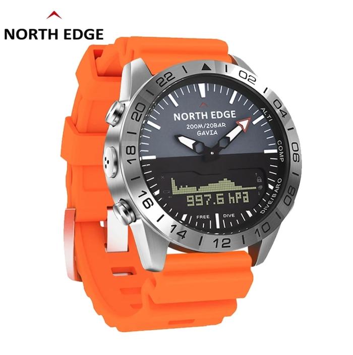 Gambar NORTH EDGE GAVIA Jam Tangan Pria Strap Karet Altimeter Barometer Water Resist 200M - Orange dari NORTH EDGE OFFICIAL STORE undefined Tokopedia