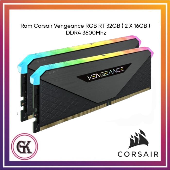 Corsair Vengeance Rgb Rt 32gb X 16gb Ddr4 3600mhz C16 Memory Memori