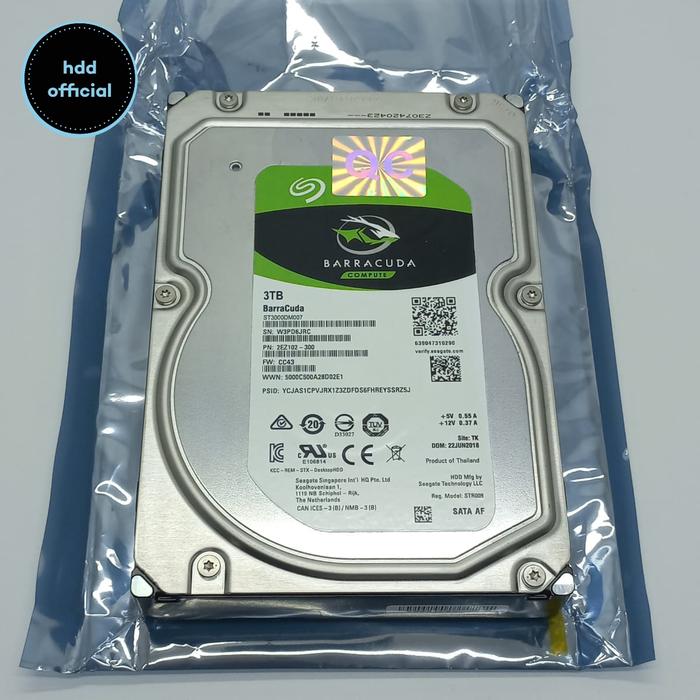 Gambar Hardisk Harddisk Hdd Internal 3TB  For PC CCTV Sentinel 100% - 3TB Barracuda dari Hdd official undefined Tokopedia