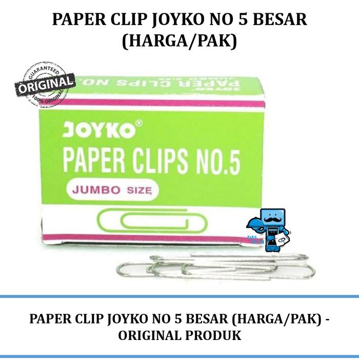 Gambar Paper Clip Joyko No 5 Besar (Harga/Pak) dari Das Technology undefined Tokopedia