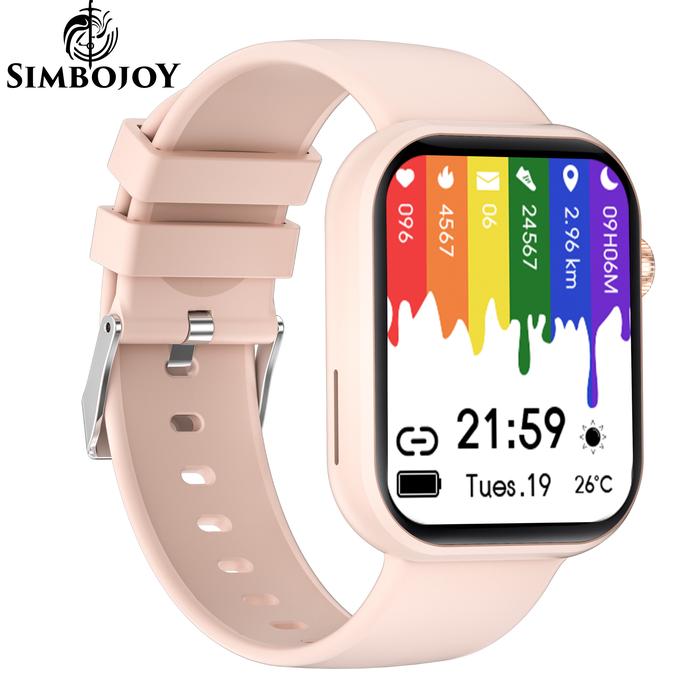 Gambar Simbojoy SmartWatch 1.83'' Musik Call Bluetooth Mode Multi-Olahraga Kesehatan Perempuan Jam Pintar - Merah Muda dari simbojoywatch undefined Tokopedia