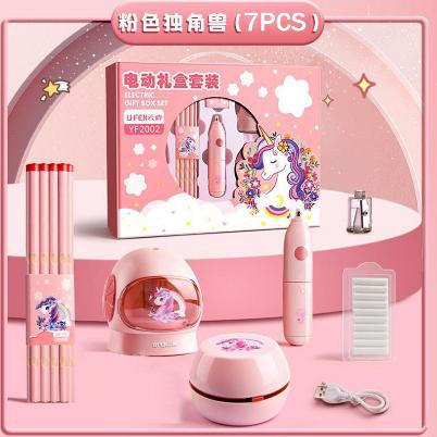 Gambar GAGALU Electric Stationery Set / Set Alat Tulis /Elektrik Rautan Penghapus Vacuum Pensil 11 In 1 /Anak Alat Perkakas Belajar Anak Perempuan Kado - 7 set pink dari 18Store Pedia undefined Tokopedia