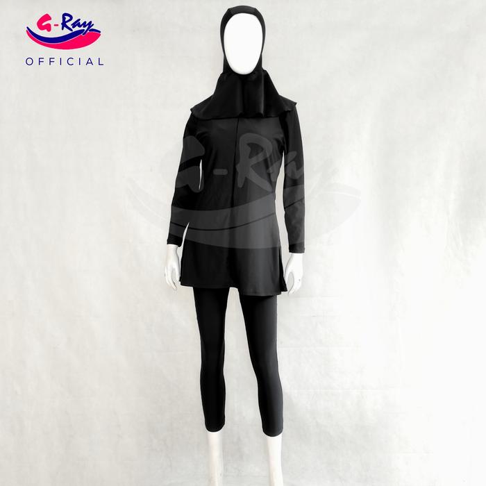 Gambar Baju Renang Muslimah Jumpsuit Fullbody Nylon Spandex Polos | G-Ray - Hitam, M dari G-RayPasarBaru undefined Tokopedia