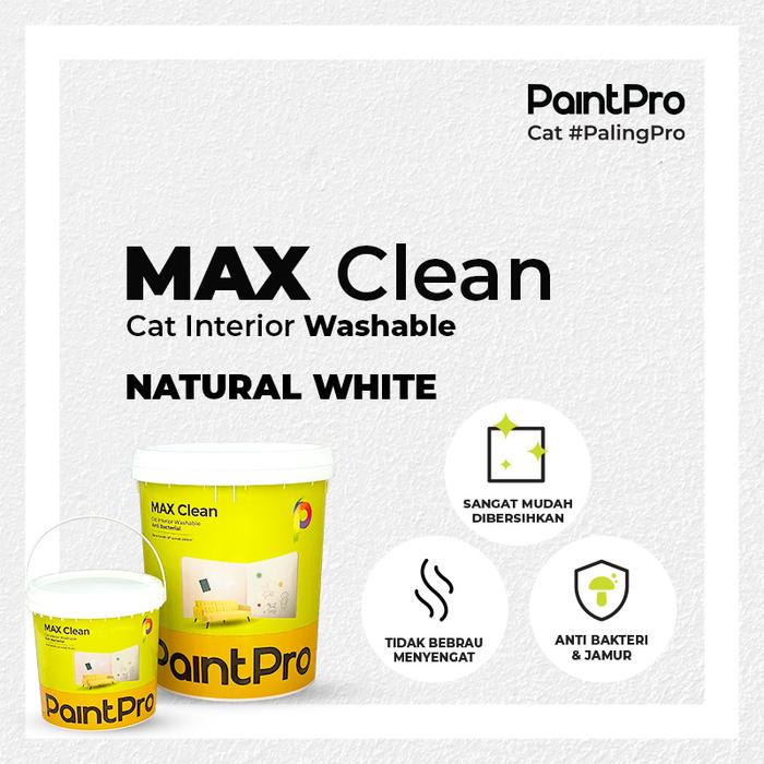 Gambar Cat Interior Washable Murah Berkualitas | Anti Jamur & Bakteri | Mudah Dibersihkan | PaintPro | Max Clean 2.5L & 18L - Natrual-White, 18 Liter dari PaintPro undefined Tokopedia