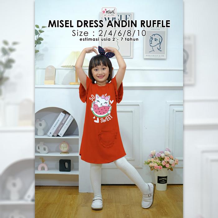 Gambar Misel Dress Andin Ruffle Baju Anak Perempuan Fashion Usia 2-8 Tahun Sablon Kuat Bahan Cotton Combed 24s Lembut Anti Bakteri - Teracota, 2 dari Pakaian Anak Bandung undefined Tokopedia