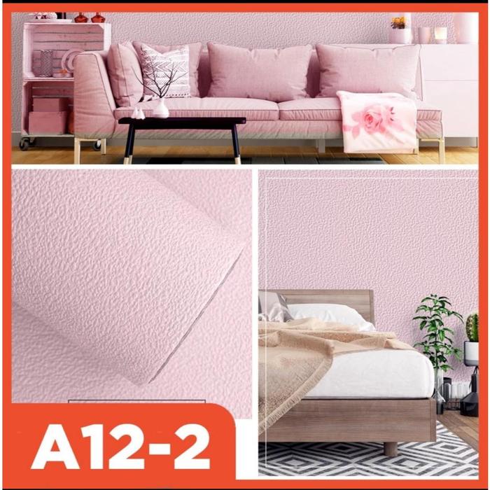 Gambar WALL Linen Roll | Wallpaper Dinding | Dekorasi Kamar | Wallpaper Bahan Kulit Jeruk - pink muda dari Easy Decoration Kota Tangerang Tokopedia