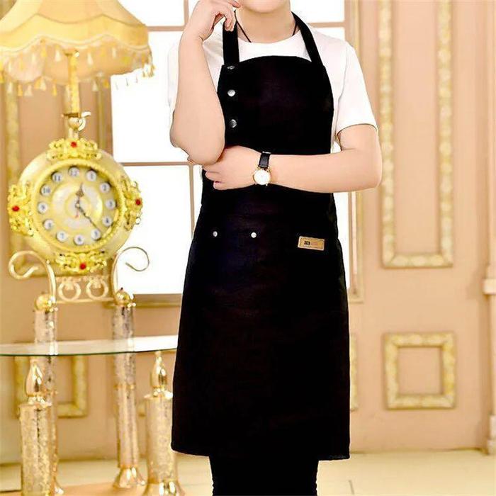 Gambar Celemek Baking Apron Dapur Pria Wanita Bahan Canvas Tebal - Black dari piepiebakewareofficial undefined Tokopedia