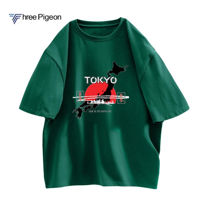 Gambar Three Pigeon T-Shirt TOKYO -  Kaos High Quality 100% Cotton - DARK GREEN, M dari Three Pigeon Official undefined Tokopedia