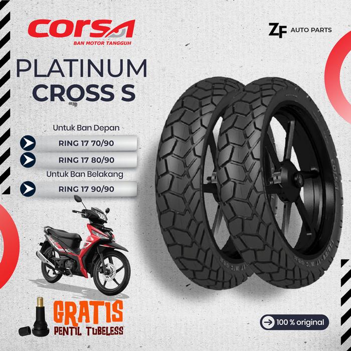 Gambar Paket Ban Motor Ring 17 70/90 + 80/90 Corsa Cross s Platinum Tubeless Dual Purpose dari Zaf Ban Motor undefined Tokopedia
