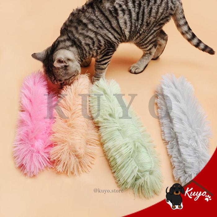 Gambar Mainan Bulu Panjang Kucing Bantal Bisa Berbunyi Gigitan Noise Making Cat Toy Plush Interactive Pillow dari kuyostore undefined Tokopedia