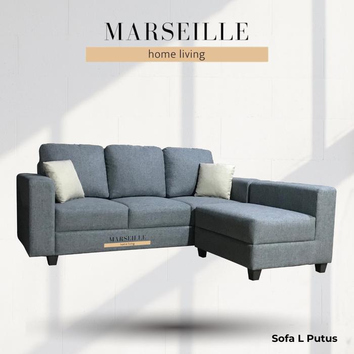 Gambar Sofa L Putus Minimalis Marseille - Grey dari marseille home living undefined Tokopedia
