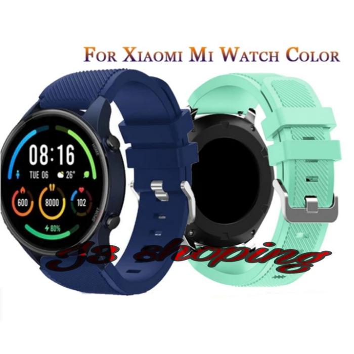 Strap Xiaomi Amazfit Huami Mi Watch Tali Jam Silicone Karet Smartwatch Biru  Green Rubber Grey Hijau Kuning Merah Pink Putih Ungu Biru
