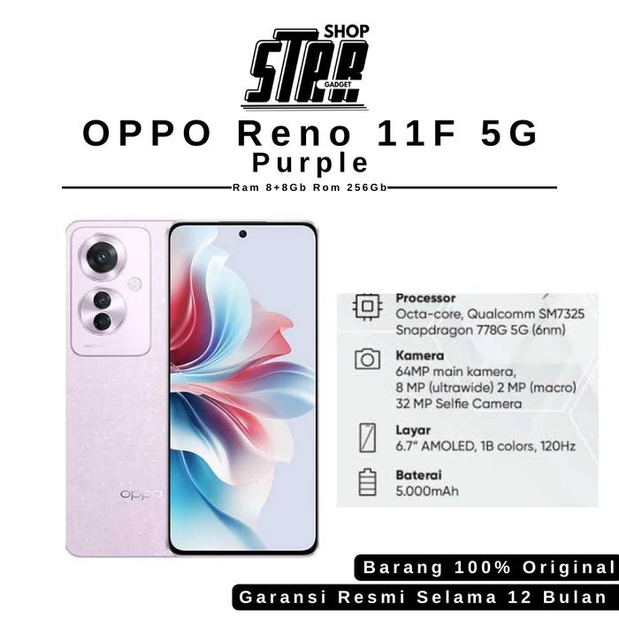 Gambar Oppo Reno 11F 8/256 Garansi Resmi - Ungu dari STARSHOOPSBY undefined Tokopedia
