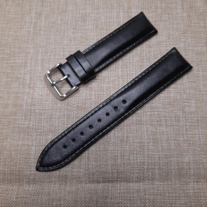 Gambar Tali Jam Tangan Kulit Leather Strap Watch Ukuran 16mm 18mm 20mm 19mm 22mm 24mm - Hitam, 24mm dari Tali Jam Tangan com undefined Tokopedia