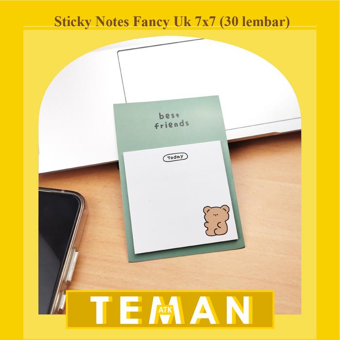 Gambar Sticky Notes Fancy / Penanda Buku / Pembatas Kertas Uk 7x7 - isi 30 lembar - Green TodayBear dari TEMAN ATK undefined Tokopedia