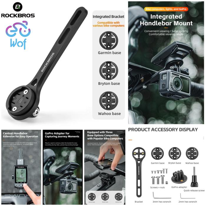 Gambar ROCKBROS 29210012 Barfly Integrated Roadbike Handlebar Mounting GPS Bar Fly Nylon Bicycle Computer Mount For Garmin Wahoo Bryton Base Extention Bracket MTB Road Bike Gopro Light Holder Cycling Accessories 29210012002 dari Wof Wheel of Fortune Official undefined Tokopedia