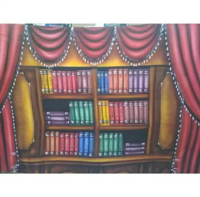 Gambar Background wisuda/rak buku merah 2,5x3 Meter - Merah dari Agisolshop undefined Tokopedia