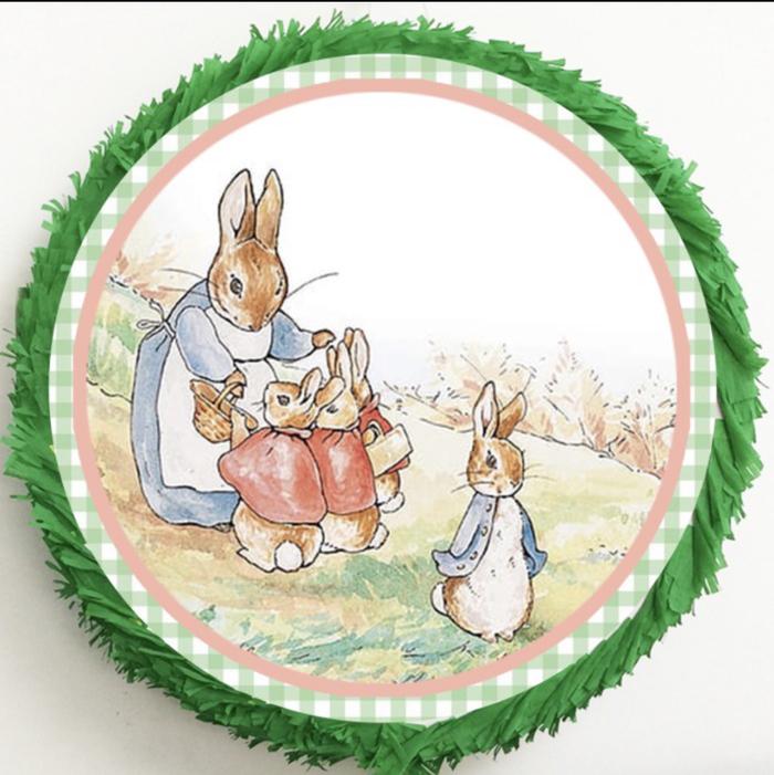 Gambar Pull string pinata classic Peter Rabbit - Classic green dari pot Terracotta undefined Tokopedia