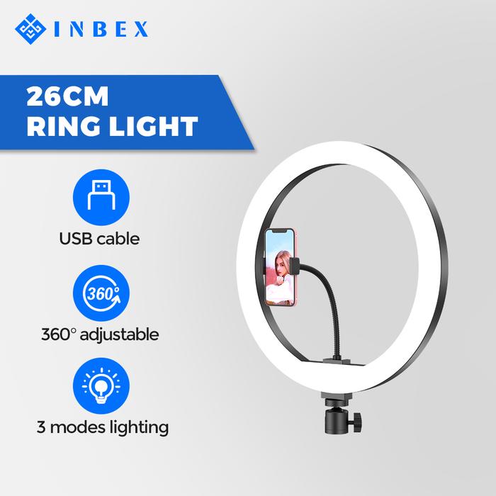 Gambar INBEX 26CM 3D LED Selfie Ring Light with 210cm Tripod Live Streaming - 26cm ringlight dari INBEX Official Store undefined Tokopedia