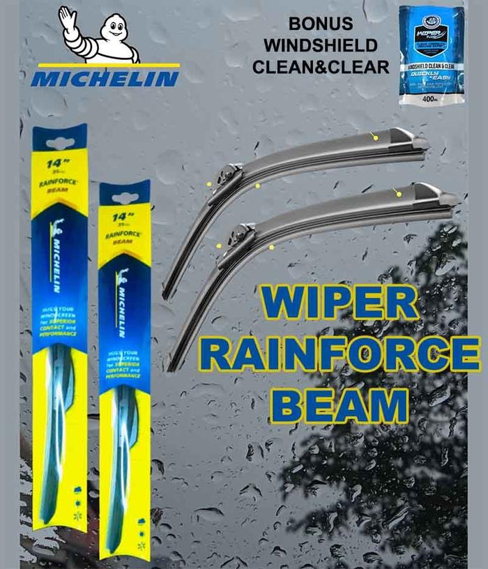 Gambar WIPER MOBIL JAZZ Lama GD3 MICHELIN Rainforce Beam FRAMELESS 2Pcs kn-kr - 24 dan 14 dari bohlamhid Kota Tangerang Tokopedia