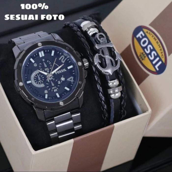 Gambar Jam Tangan Pria Fossil Original Analog Tggl Strap Stainless steel - Hitam dari ARLOJI 86 undefined Tokopedia