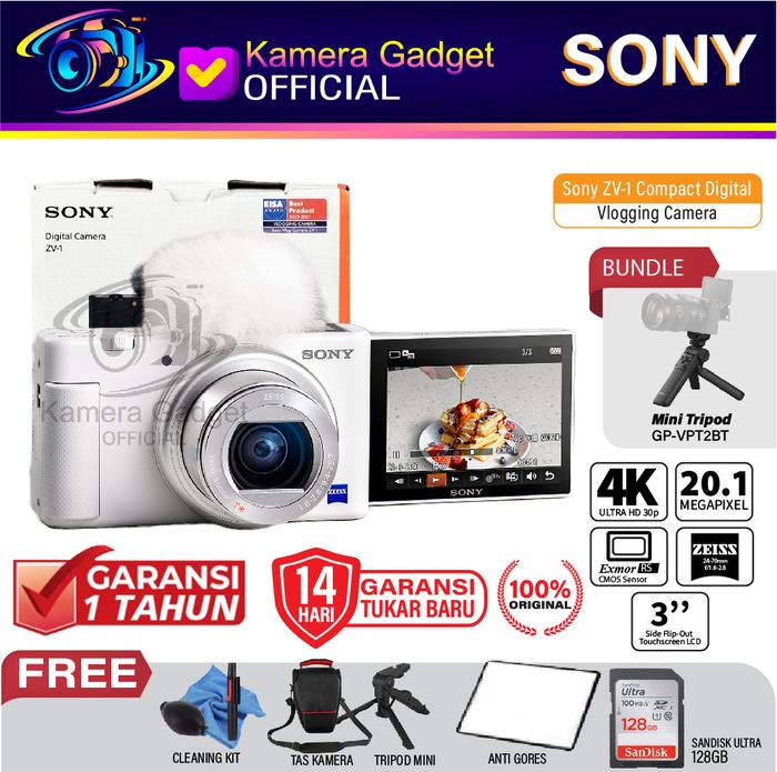 Gambar SONY ZV-1 Kamera Digital Pocket Vlog Vlogger Compact Camera ZV1 - WHITE VPT2BT, PAKET C 32GB dari Kamera Gadget Official undefined 5 Tokopedia