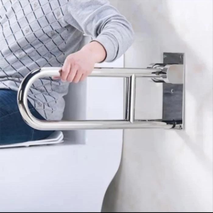 Gambar Disability toilet / pegangan toilet lansia / pegangan kamar mandi - Grabbar (lipat) dari Sinar Surya sanitari undefined Tokopedia