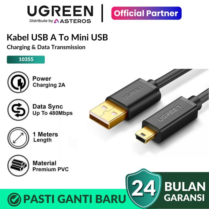 Gambar UGREEN 10355 Kabel Data Hardisk USB To Mini USB Cable Fast Charging dari UGREEN MAKASSAR undefined Tokopedia
