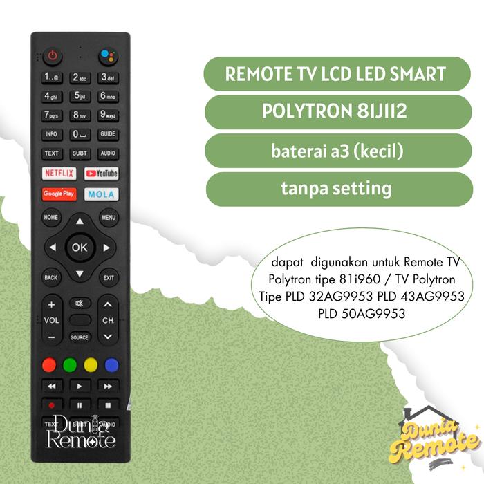 Gambar Remote Polytron Android TV / Remot Smart TV Polytron dari Duniaremote undefined Tokopedia