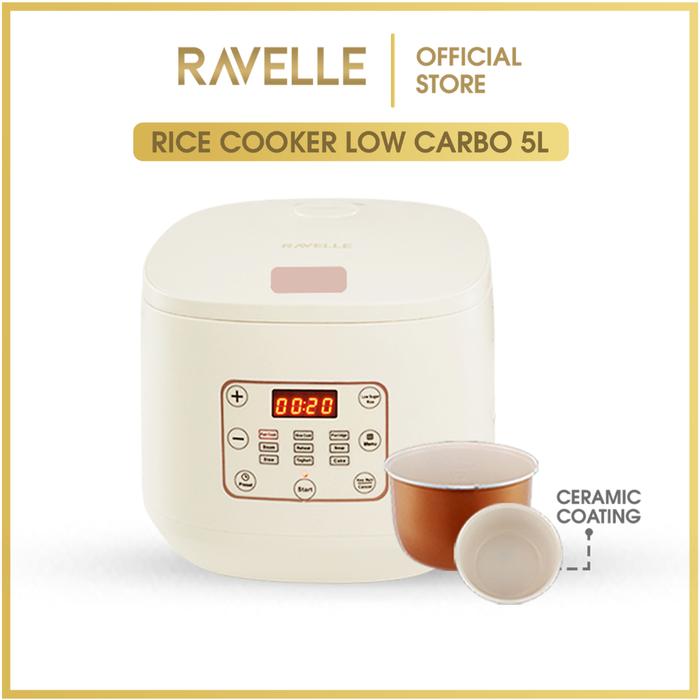 Gambar Ravelle Rice Cooker Low Carbo Low Sugar Onyx RCR-5LS Smart Digital 5L - Cream 5L PROMO dari TOKO JAWA ELECTRIK undefined Tokopedia