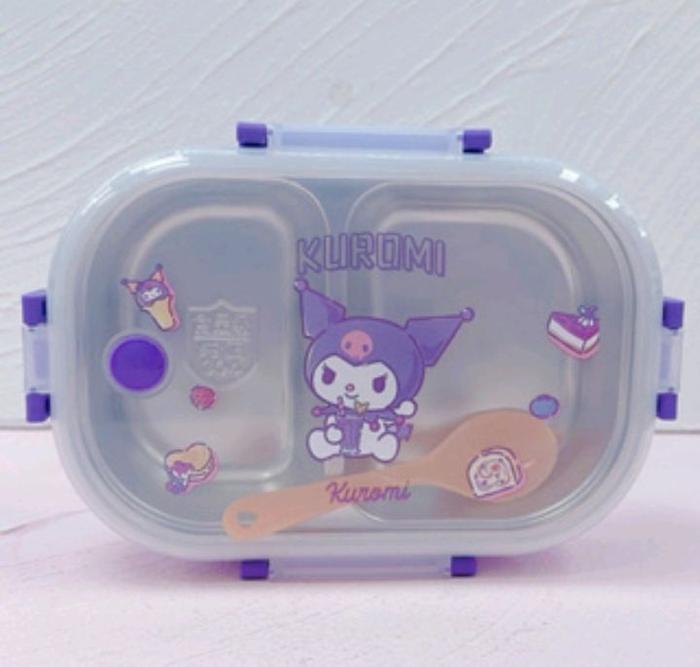 Gambar Kotak Bekal Stainless Kuromi 2 Sekat Anti Tumpah BPA Free / Lunch Box - Kuromi 750 ml dari KAWANMURAH STORE undefined Tokopedia