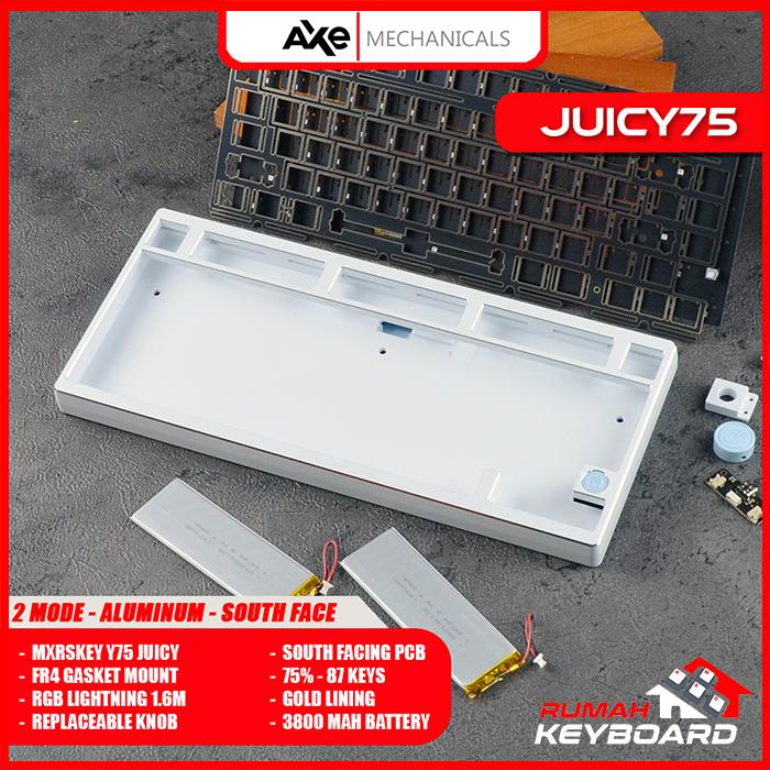 Gambar Mechanical Keyboard - MXRSKEY Y75 - JUICY75 - 75% - 2 Mode - Aluminum - South Face - Replaceable Knob - VIA - WHITE dari Rumah-Keyboard undefined Tokopedia