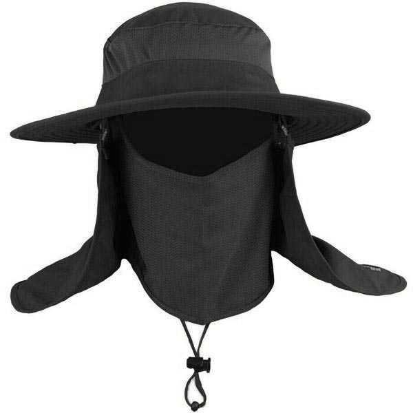 Gambar topi gunung memancing outdoor topi rimba penutup wajah leher anti UV pelindung matahari debu - Hitam dari ArkamayaStore undefined Tokopedia