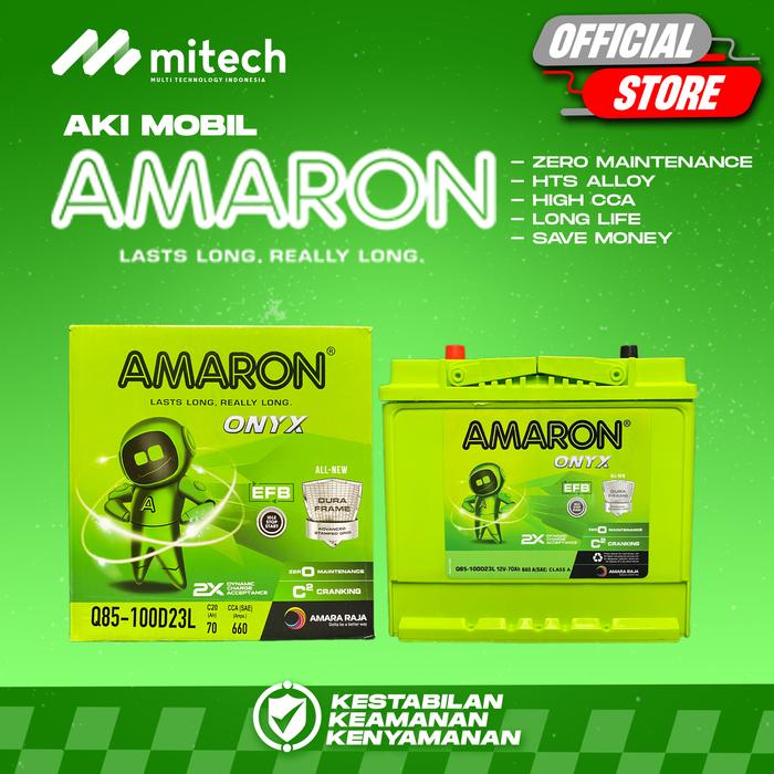 Gambar Amaron Hi Life Onyx Aki Kering Mobil Q85 / 115D23L 12V / 70Ah Bebas Perawatan - GOJEK/GRAB dari Mitech Protection Kota Tangerang Selatan Tokopedia