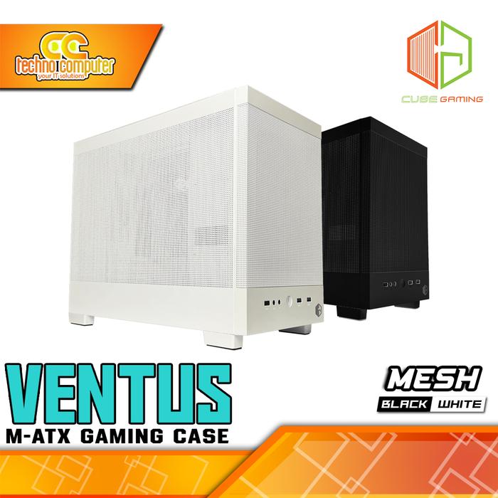 Gambar CASING CUBE GAMING VENTUS Glass/Mesh - Mid Tower mATX Case - Mesh, Putih dari Techno Computer Bali undefined Tokopedia