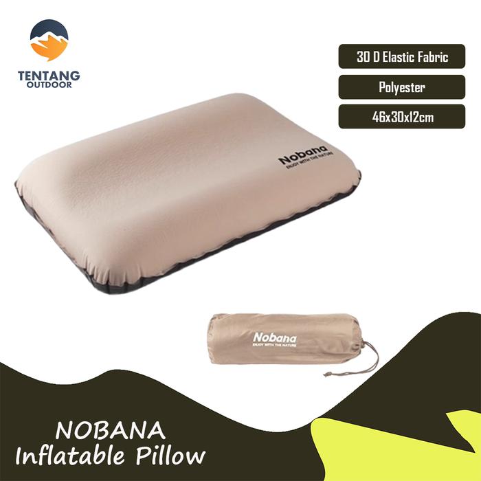 Gambar Inflatable Pillow Bantal Tiup Lipat NOBANA Portable Outdoor Camping Hiking - Khaki dari TentangOutdoor undefined Tokopedia