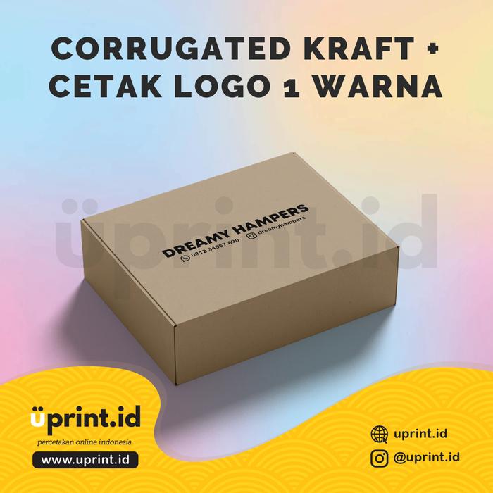 Gambar Corrugated Box Custom / Kardus Custom / Kotak Hijab / Dus Mailer box Ukuran 18 cm x 18 cm x 3 cm - Satu Warna dari uprint.id undefined Tokopedia