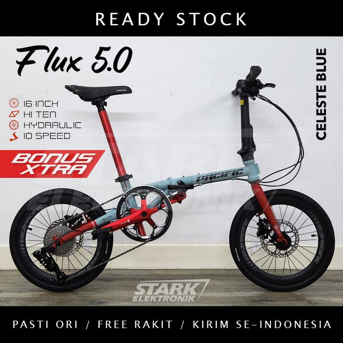 Gambar Pacific FLUX 3.5 Sepeda Lipat Folding Bike - Celeste Blue, 5.0 dari StarkElektronik undefined Tokopedia