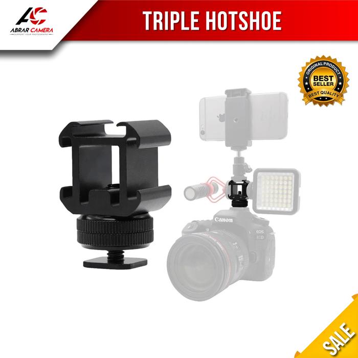 Gambar Lvoertuig Camera Mount Hot Shoe Three Head Extend Port Hotshoe Flash dari abrarcamera undefined Tokopedia