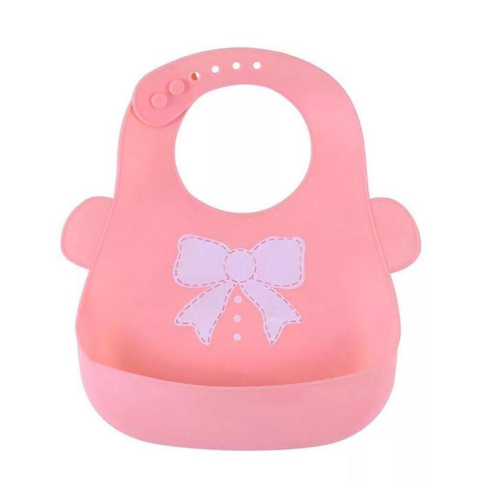 Gambar New Product Celemek Bayi / Slabber Bayi Silicone Motif Simple - SS PINK PITA, 30*25 dari Gairah Api Shop undefined Tokopedia