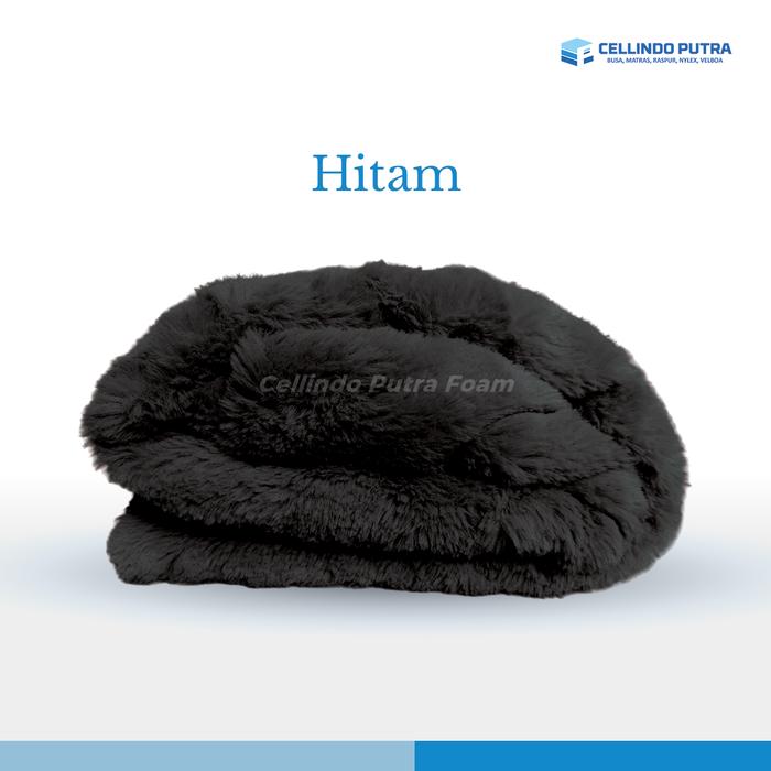 Gambar Kain Bulu Rabbit Fur (ECERAN) 160cm x 10mm - 6 Warna - Boneka, Bantal, Sajadah, Tas Karakter - Selimut - Hitam dari Cellindo Putra Foam undefined Tokopedia