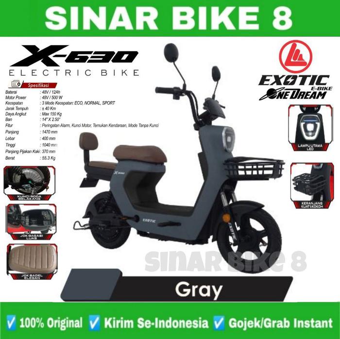 Gambar Sepeda Listrik EXOTIC X 630 X-630 X630 Electric Bike 500 Watt TERBARU - Red dari Toko Sepeda Sinar Bike 8 undefined 5 Tokopedia