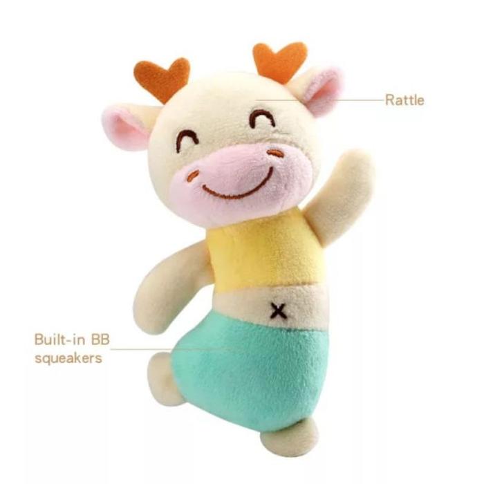 Gambar Mainan boneka tangan genggam bayi bunyi kerincing / Baby rattle stick - cow dancing dari BABYKU WHOLESALER undefined Tokopedia